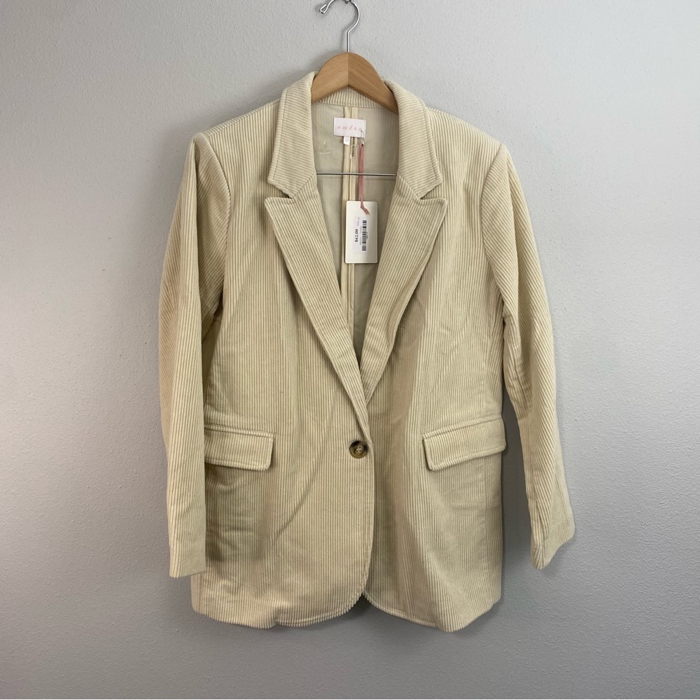 Entro NWT Crème Ribbed Blazer Jacket Women’s Small